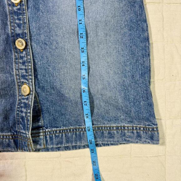 Y2K Ann Taylor LOFT Button-Front Denim Skirt β Size 4 - Picture 3 of 6